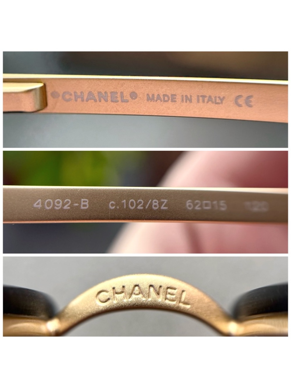 CHANEL Classic Vintage Y2K Crystal CC Logo 4092 Sunglasses - Picture 10 of 11